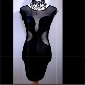 Brand new black mesh dress